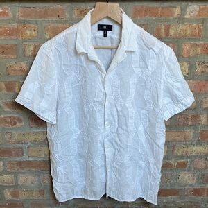 Banana Republic Standard-Fit Embroidered Linen Resort Shirt.